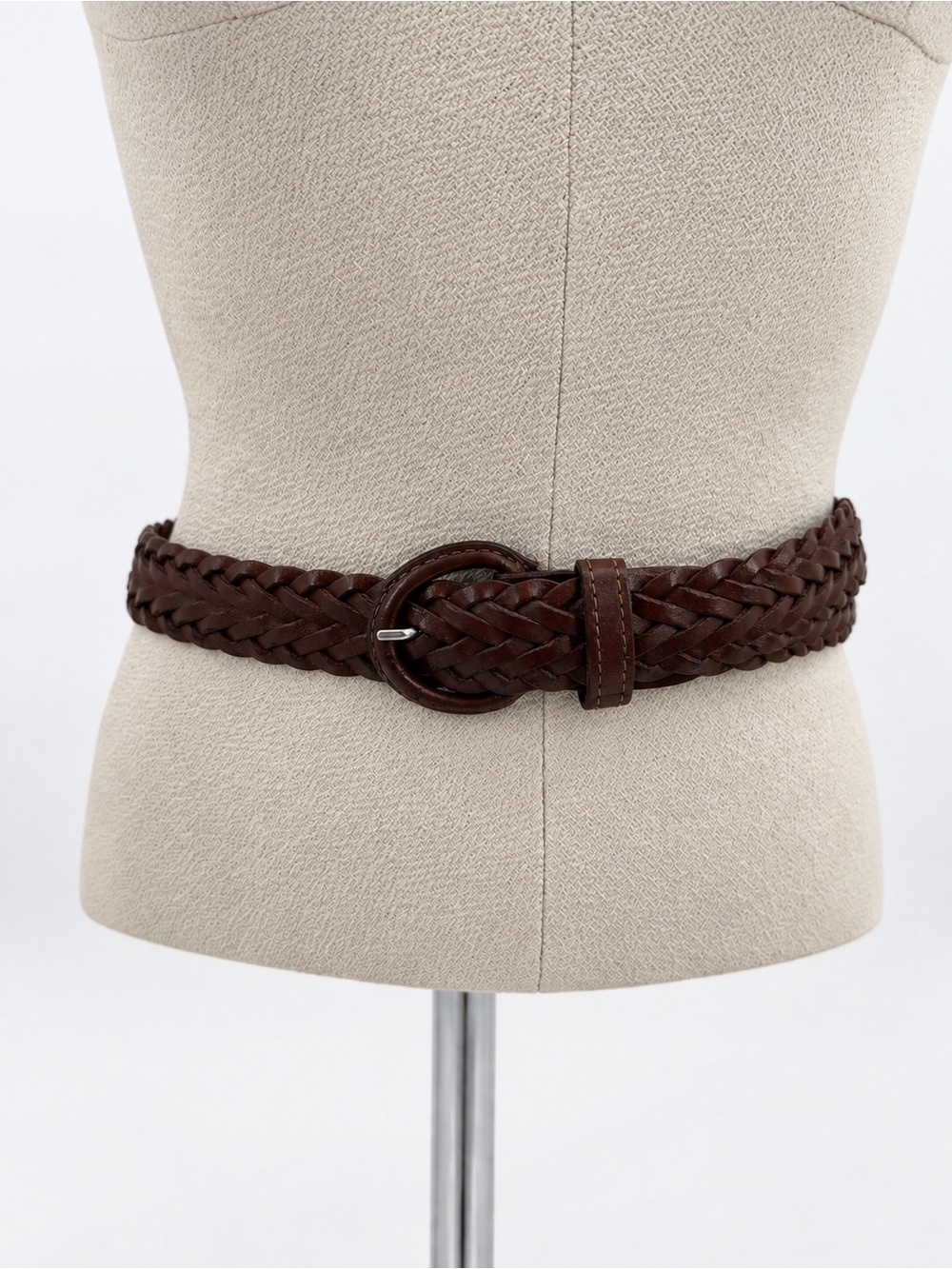 Unbranded Brown Genuine Leather Braided Woven Belt Size 34 Mens Argentina